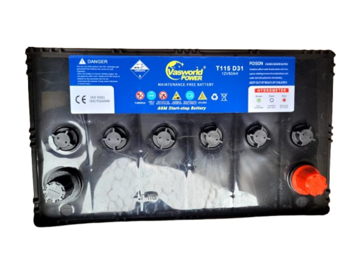 T115 /T110 Start - stop car battery maintenance free best for Mazda CX5, CX7, CX8 and CX9 Diesel engines