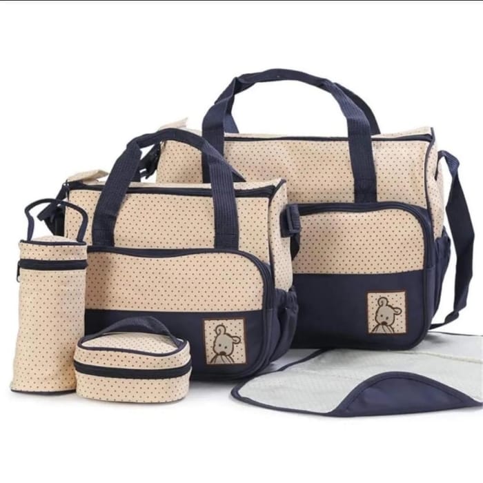 Bear Club 5 Piece Waterproof Nappy Diaper Bag