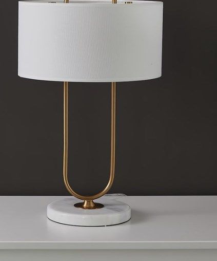 Modern Luxe: Double Stand Metallic Table Lamp with pvc shade