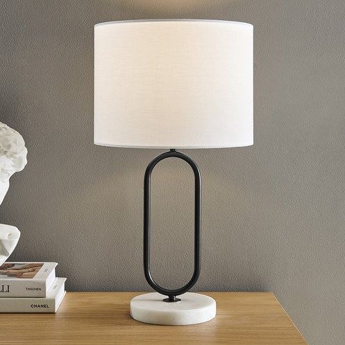 Modern Luxe: Double Stand Metallic Table Lamp with pvc shade