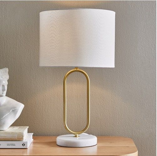 Modern Luxe: Double Stand Metallic Table Lamp with pvc shade