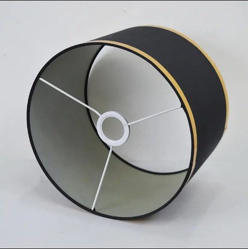 1pc/2pcs lamp shade quality pvc material: Radiant Luxe: White Round Lampshade with Golden Elegance"