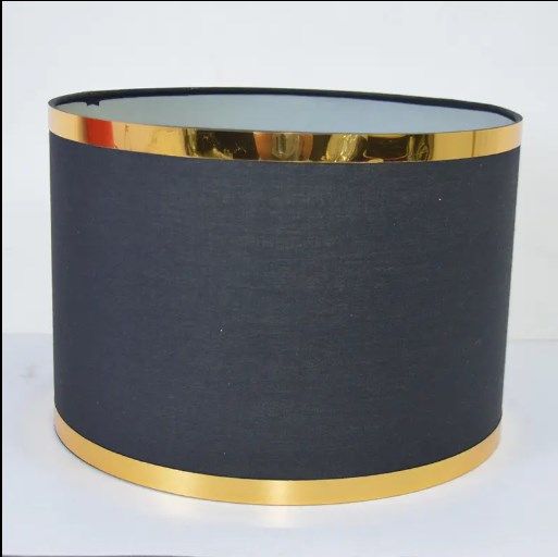 1pc/2pcs lamp shade quality pvc material: Radiant Luxe: White Round Lampshade with Golden Elegance"