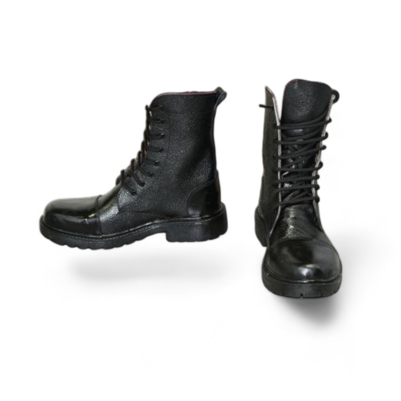 Promotion High-top Military Desert Combat genuine Leather Boot - as pictured  black