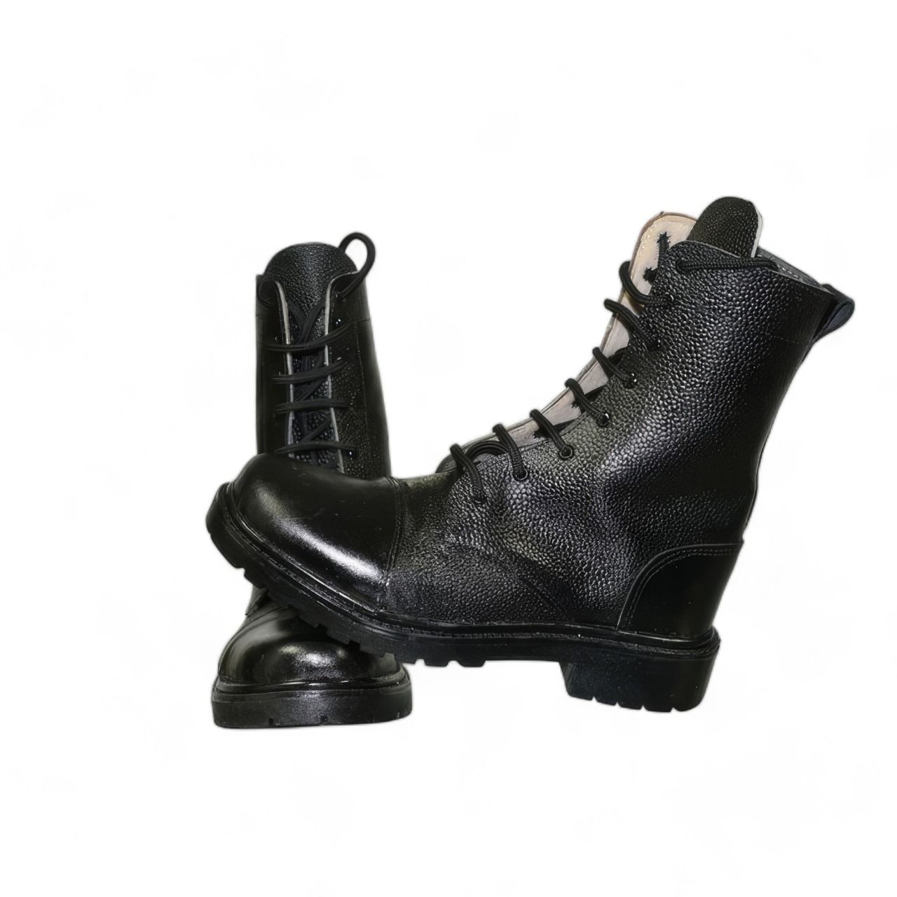 Promotion High-top Military Desert Combat genuine Leather Boot - as pictured  black