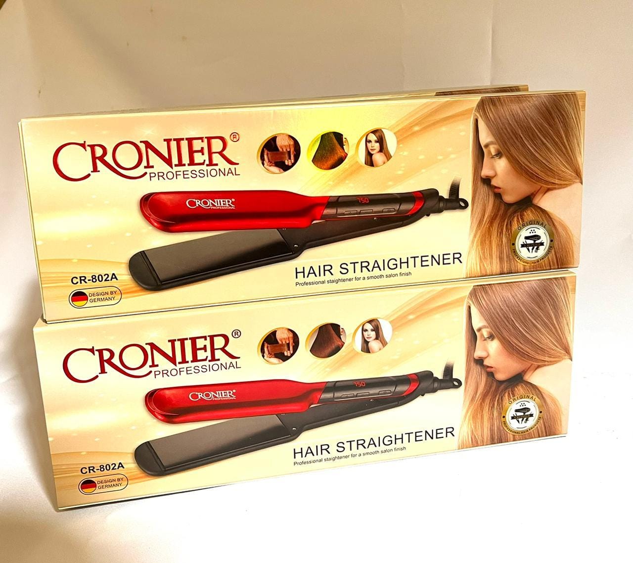 Cronier professional 2in1 ceramic flat iron hair straightener 
🔆simple operation 
🔆salon and household use
🔆 110-240v
🔆heating area 90*30mm
🔆power source electric