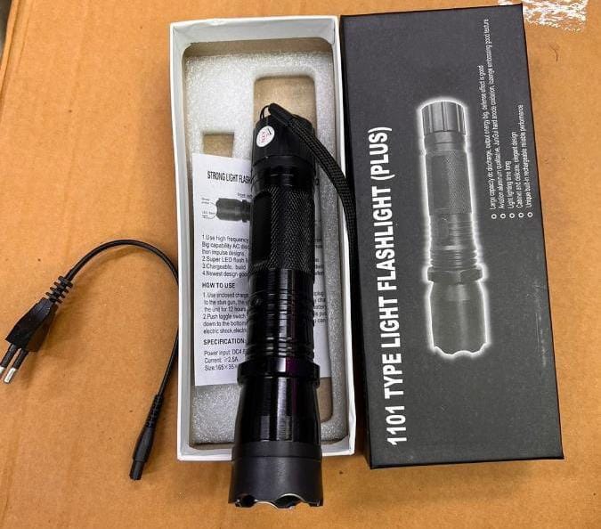 1101 shock flashlight
✅self defense 
✅long lighting time
✅Unique built in rechargeable reliable performance