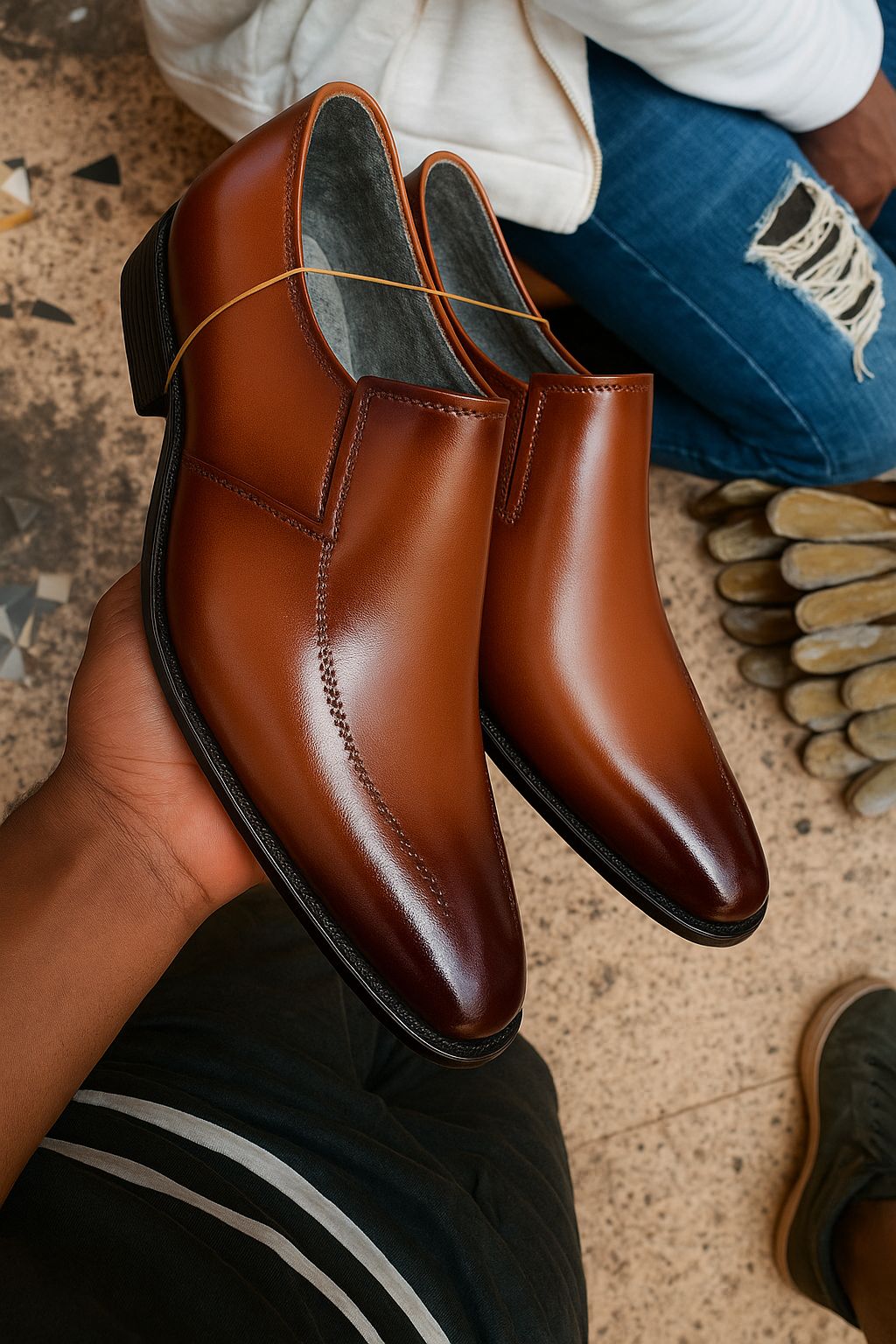 seamless fusion of style and professionalism high quality Luxury New ETHIOPIAN Stylish Handmade Pure Leather Mens Oxford Dress Shoes brown as pictured🌸🌸
