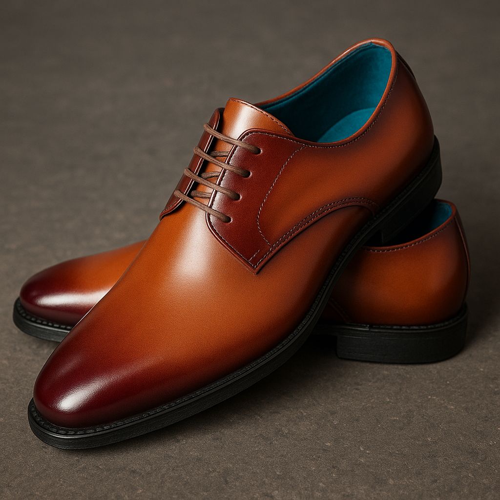 “Men’s Oxford Cap-Toe Shoes – Black & Brown | Handcrafted Leather | Formal Elegance”