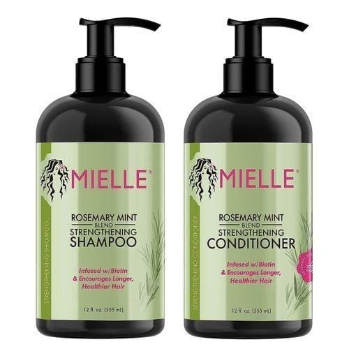 Mielle Rosemary Mint Strengthening Shampoo & Conditioner Set – Infused with Biotin for Healthier, Longer Hair