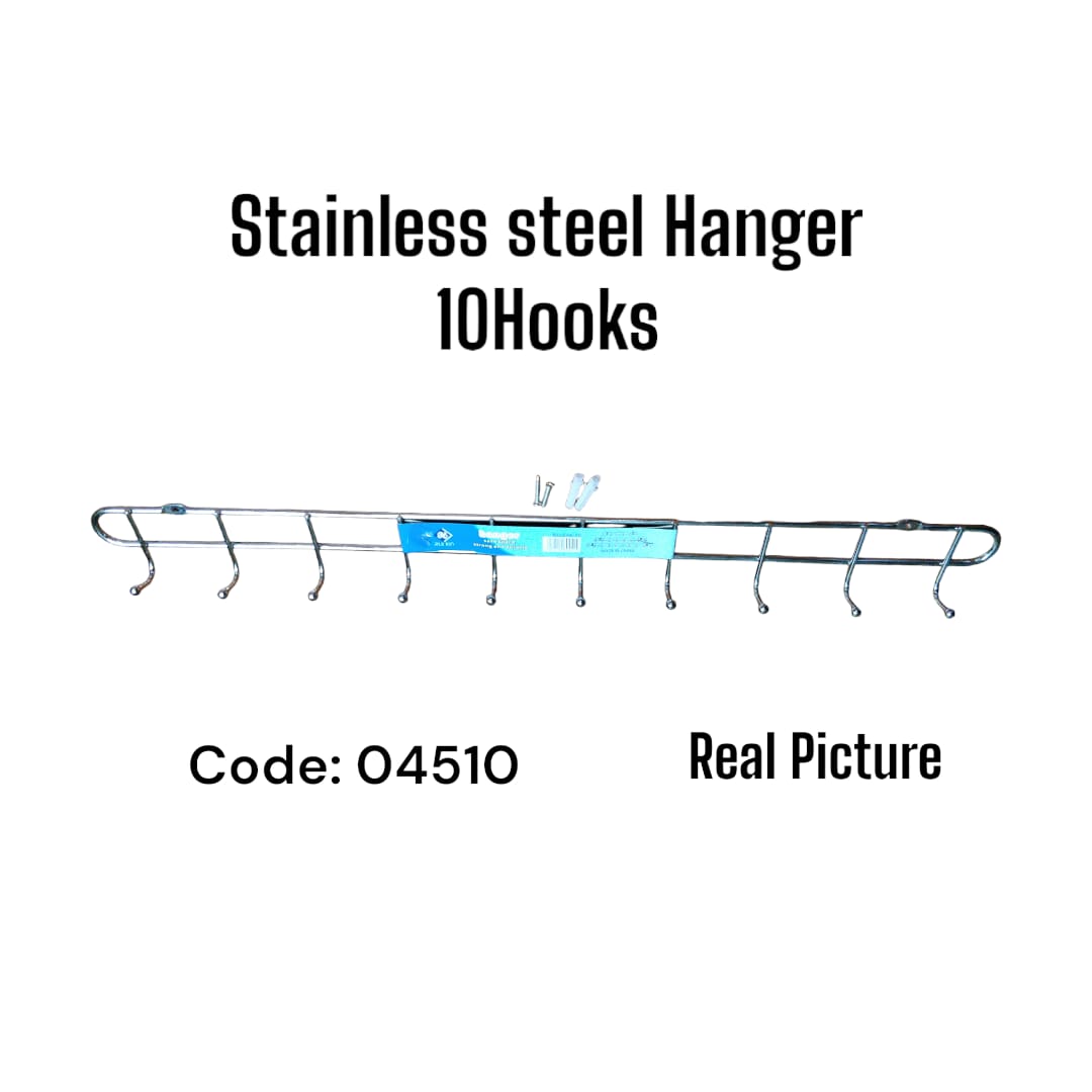 1Pc High Quality 04510 Stainless Steel Hanger 10hooks