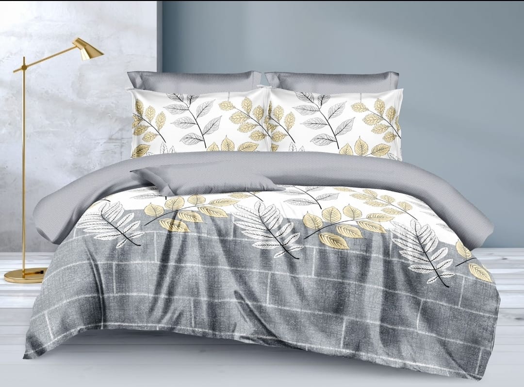 1Pc Double sided Heavy Cotton Binded duvet Size ( 7 x 8) with 2Pcs Pillowcases, 1Pc Bedsheet