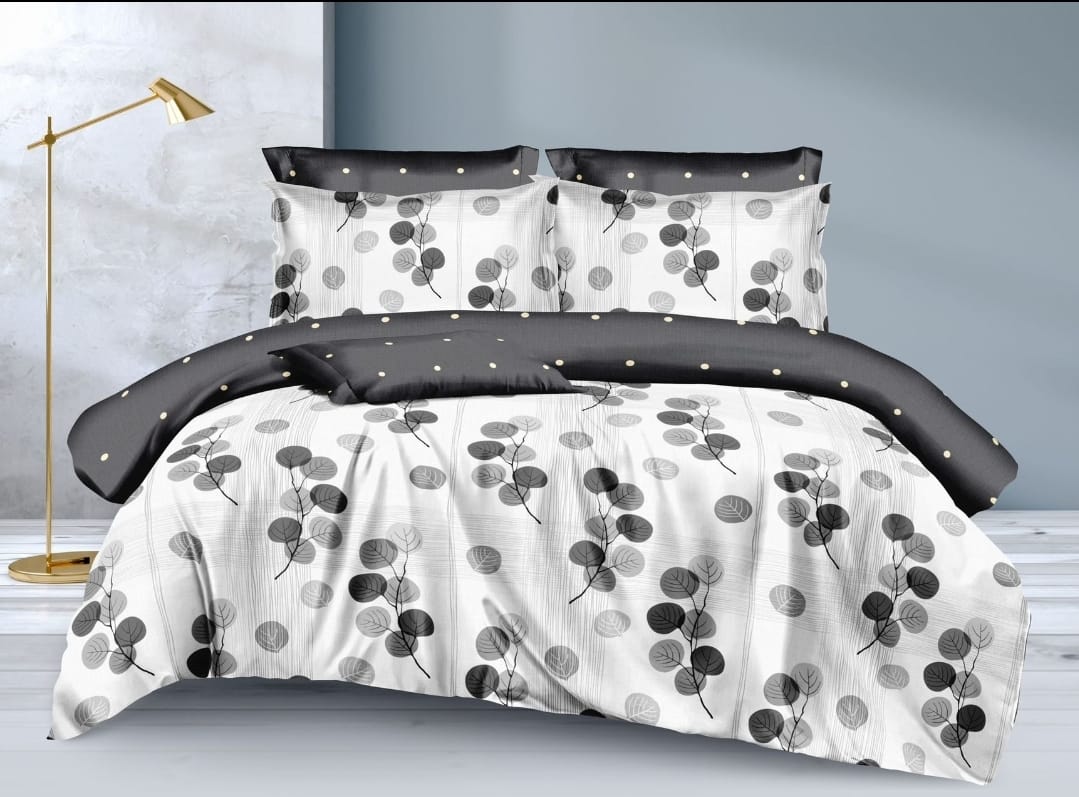 1Pc Double sided Heavy Cotton Binded duvet Size ( 7 x 8) with 2Pcs Pillowcases, 1Pc Bedsheet