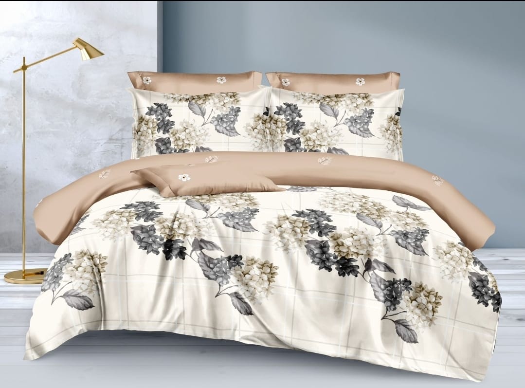 1Pc Double sided Heavy Cotton Binded duvet Size ( 7 x 8) with 2Pcs Pillowcases, 1Pc Bedsheet