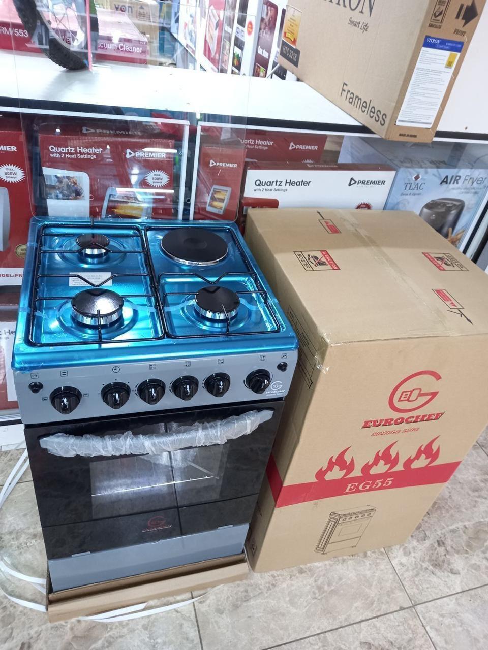 ⭐ SPECIAL DEAL OFFER ⭐- PROMOTION!!! PROMOTION!!! 1Pc High Quality Eurochef Free Standing 3 Gas Burner +1 Electric Cooker With electric Oven at affordable price