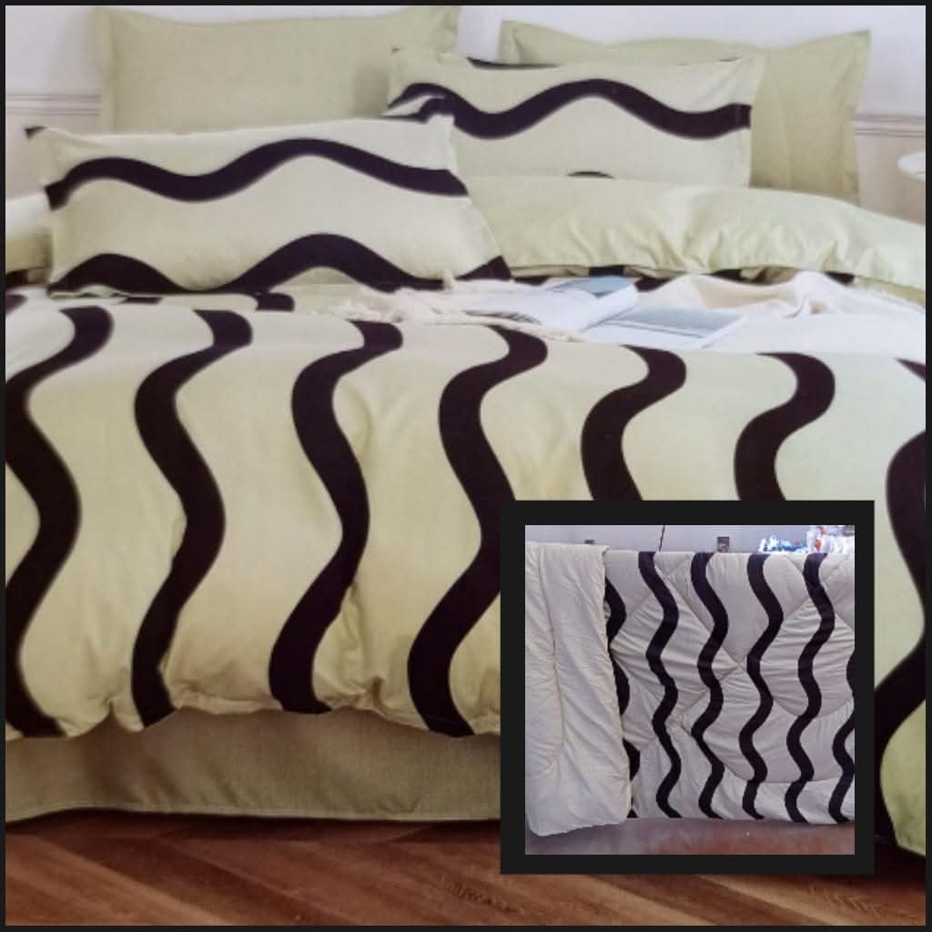 PRICE OFFER 🥳🥳‼️‼️** 🥑ONLY ON KILIMALL🥑  4Pcs Size [ 6 x 6 ] Brand new Stylish and Luxurious Exclusive Binded duvet one sheet two pillowcases  .Designed With Durability and Functionality✨👌