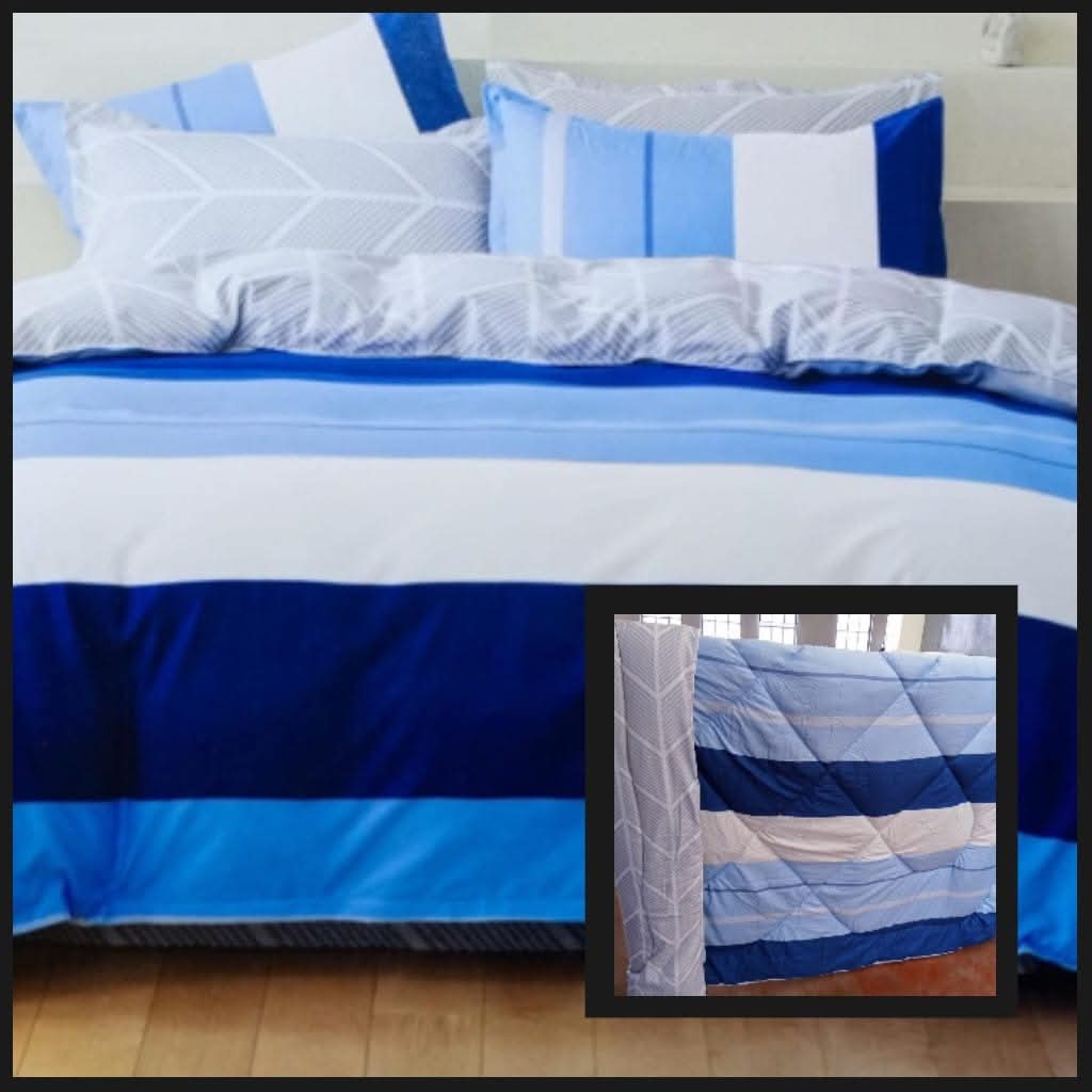 PRICE OFFER 🥳🥳‼️‼️** 🥑ONLY ON KILIMALL🥑  4Pcs Size [ 6 x 6 ] Brand new Stylish and Luxurious Exclusive Binded duvet one sheet two pillowcases  .Designed With Durability and Functionality✨👌