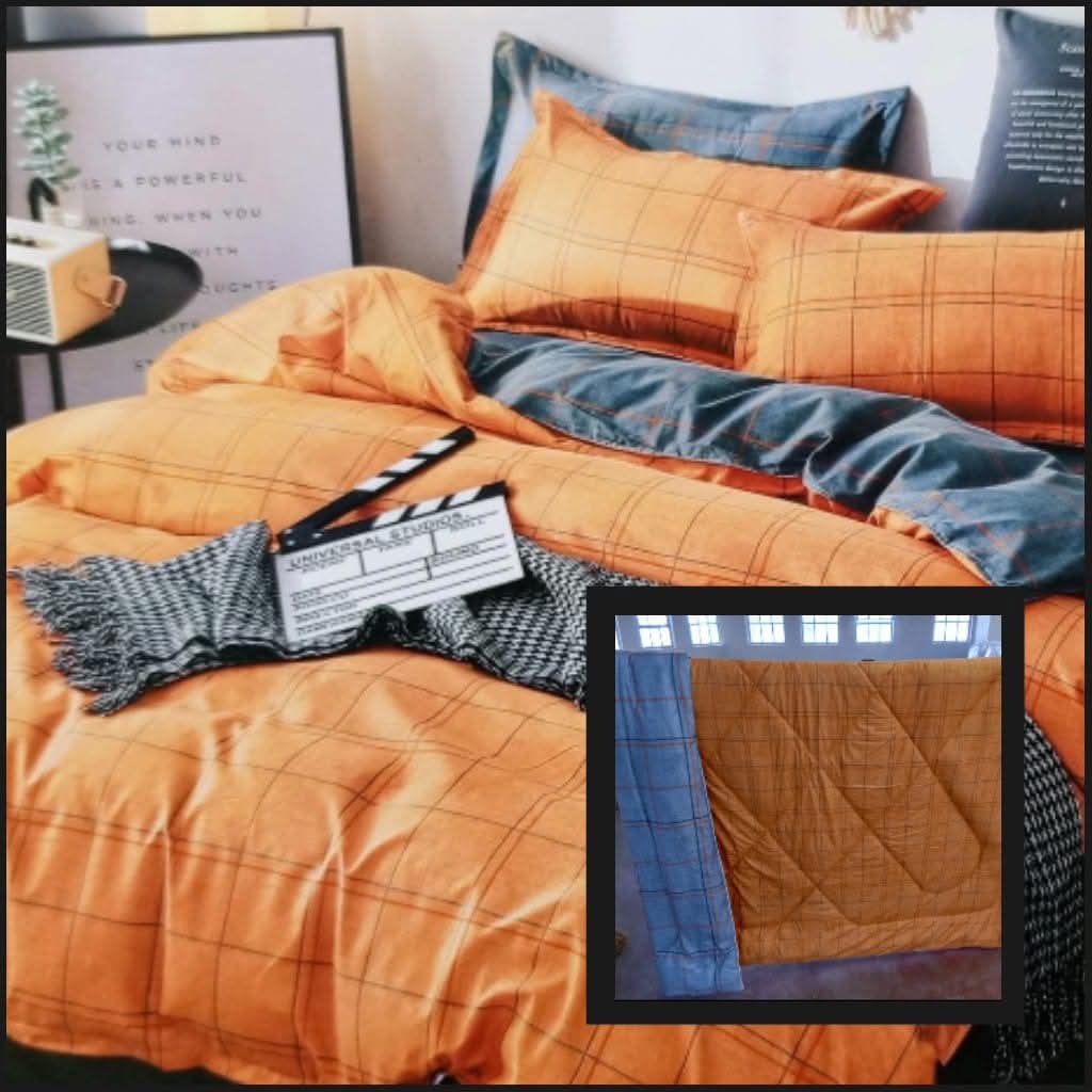 PRICE OFFER 🥳🥳‼️‼️** 🥑ONLY ON KILIMALL🥑  4Pcs Size [ 6 x 6 ] Brand new Stylish and Luxurious Exclusive Binded duvet one sheet two pillowcases  .Designed With Durability and Functionality✨👌