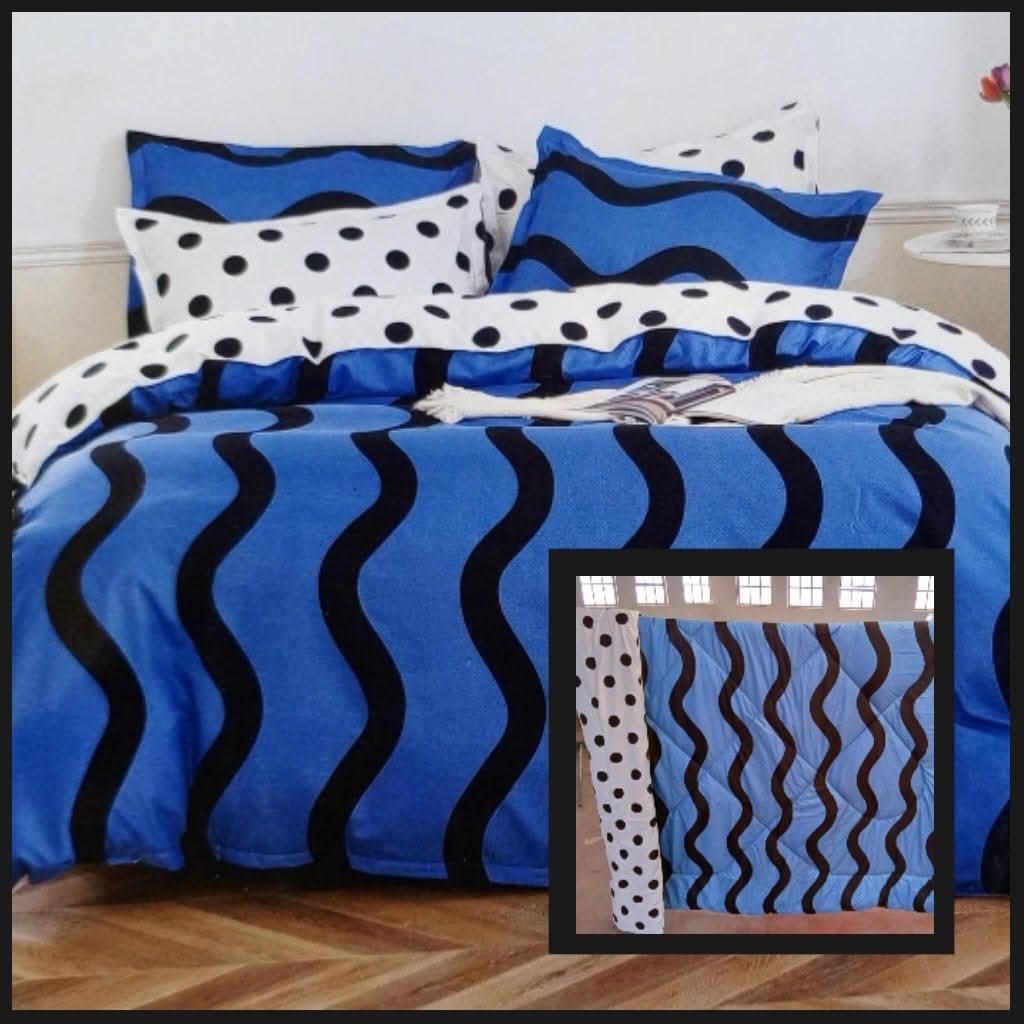 PRICE OFFER 🥳🥳‼️‼️** 🥑ONLY ON KILIMALL🥑  4Pcs Size [ 6 x 6 ] Brand new Stylish and Luxurious Exclusive Binded duvet one sheet two pillowcases  .Designed With Durability and Functionality✨👌
