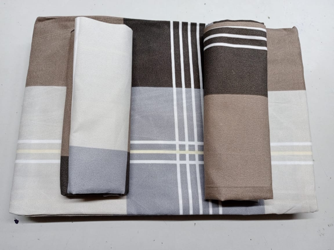 [ GRAB IT AT LOW PRICE+ ⭐ SEASONAL OFFER ⭐ 🤩✨ !!!] -  4Pcs Size [ 5 X 6 ft -6inches] Brand new Stylish and Luxurious ✨2 pcs bedsheets ✨2 pcs pillow cases .Designed With Durability and Functionality👌