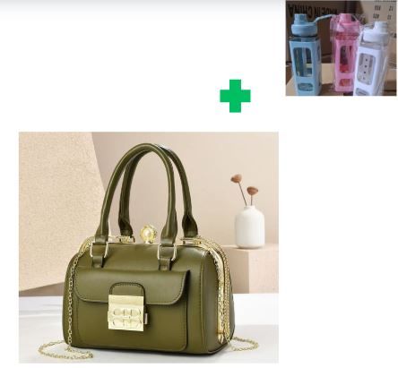 [ GRAB IT AT LOW PRICE+ ADDED OFFERS 🤩🤩✨ !!! ]  1Pc Brand New High Quality Stylish and Luxurious Comfortable Ladies Handbag.. That Comes With a Free Water Bottle ( Random Color) ✔👌