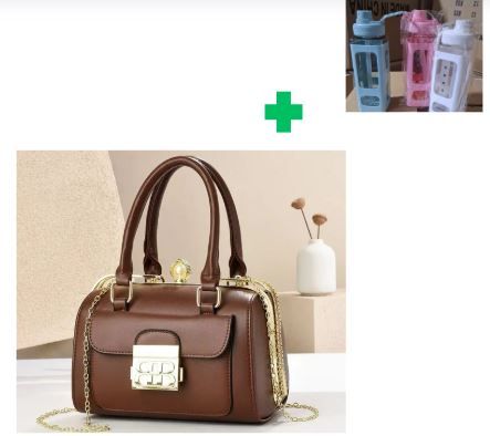 [ GRAB IT AT LOW PRICE+ ADDED OFFERS 🤩🤩✨ !!! ]  1Pc Brand New High Quality Stylish and Luxurious Comfortable Ladies Handbag.. That Comes With a Free Water Bottle ( Random Color) ✔👌