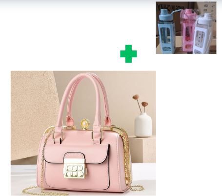 [ GRAB IT AT LOW PRICE+ ADDED OFFERS 🤩🤩✨ !!! ]  1Pc Brand New High Quality Stylish and Luxurious Comfortable Ladies Handbag.. That Comes With a Free Water Bottle ( Random Color) ✔👌