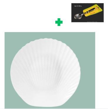 [🔥SPECIAL LIMITED OFFER🔥 🥑🌽ONLY AT KILIMALL !!! ]   6Pc Brand New Very Quality Durable & Stylish white Shell soup plates ...That Comes with a Free Set of Spoons
