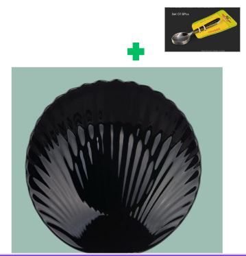[🔥SPECIAL LIMITED OFFER🔥 🥑🌽ONLY AT KILIMALL !!! ]  6Pc Brand New Very Quality Durable & Stylish Black Shell soup plates ...That Comes with a Free Set of Spoons