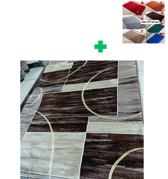 [🔥SPECIAL LIMITED OFFER🌽ONLY AT KILIMALL !!!]  1Pc [ 5X8fts ] Brand new Stylish and Luxurious Exclusive Turkish carpet..That Comes with a Free Doormat ( Random Color)