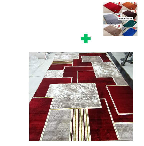 [ ❤EMBRACE THE LATEST TREND 🤩🤩✨ !!! ]  1Pc Size  [ 7X10fts ] Brand new Stylish and Luxurious Exclusive Turkish carpet..That Comes with a Free Doormat ( Random Color)