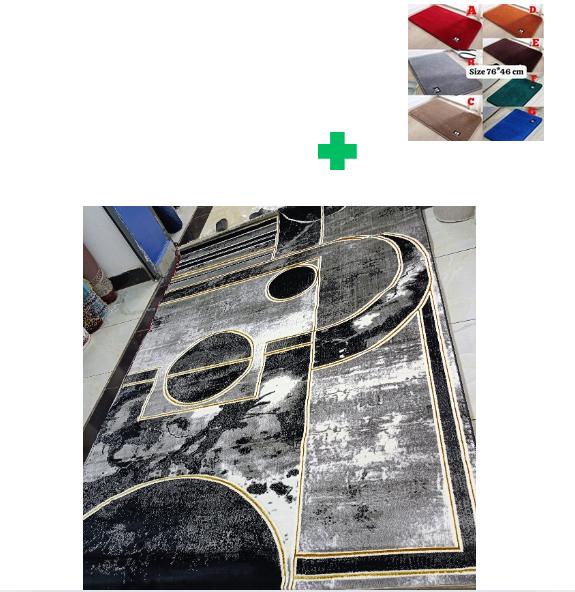 [ ❤EMBRACE THE LATEST TREND 🤩🤩✨ !!! ]  1Pc Size  [ 7X10fts ] Brand new Stylish and Luxurious Exclusive Turkish carpet..That Comes with a Free Doormat ( Random Color)