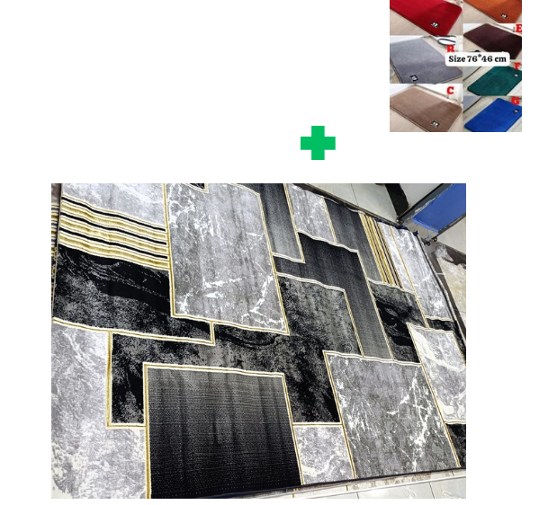 [ ❤EMBRACE THE LATEST TREND 🤩🤩✨ !!! ]  1Pc Size  [ 8X11fts ] Brand new Stylish and Luxurious Exclusive Turkish carpet..That Comes with a Free Doormat ( Random Color)