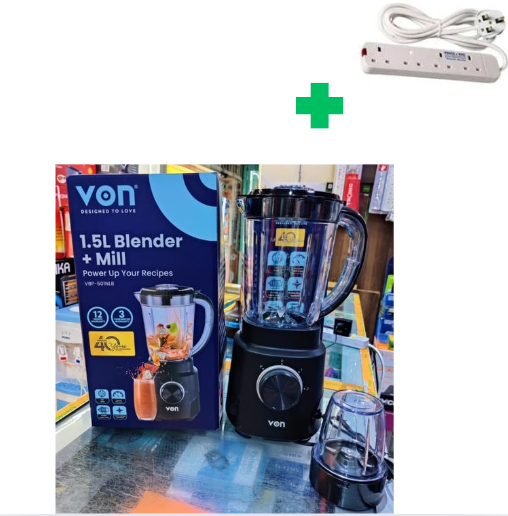 [📢PRICE DROP ALERT! SAVE BIG ON YOUR FAVES 🤑!!!] 2 in 1 Brand New Very Quality Durable & Stylish  Von Blender 500W...That Comes With Free 4way extension