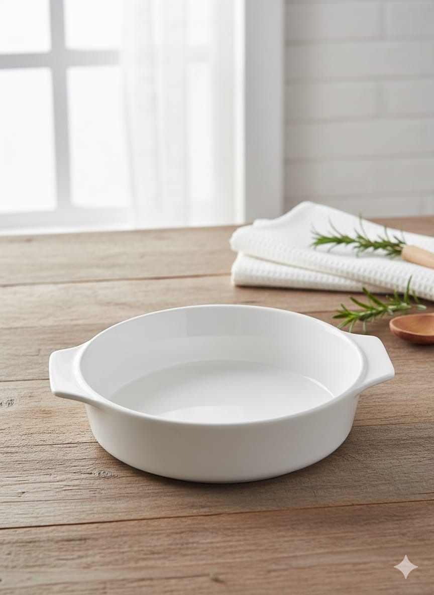 🔥 SPECIAL PRICE OFFER 🔥 - 1 PC Ceramic Round Baking Tray | 24x28cm | 1.5L | Modern, Easy to Clean, Kitchen Essential, Affordable