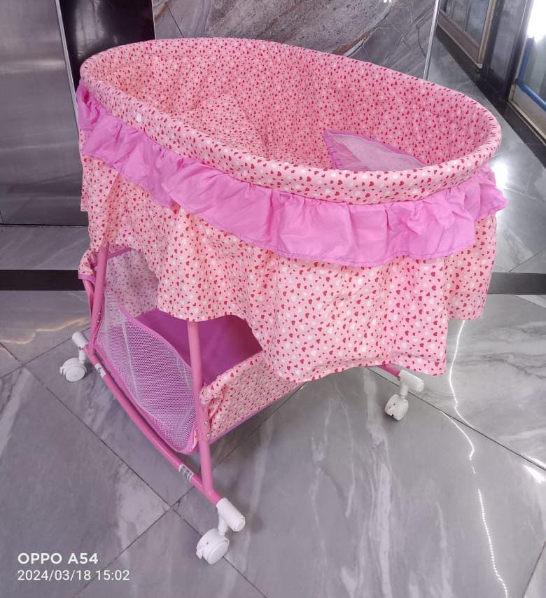 🟢 NEW OFFER 🟢 - 1 PC Baby Bassinet with Aluminum Frame, Breathable Mesh & Cotton Fabric – Portable & High-Quality