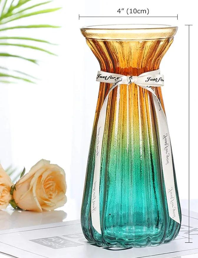 Decorative Elegant Diamond Rainbow Big Flower Vase 30cm Tall Modern Home Office Decoration Vase for Fresh Dried or Artificial Flower Arrangements