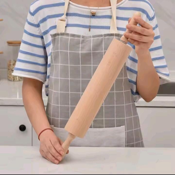 High Quality Large Bamboo Wooden Kitchen Rolling Pin Durable Smooth Surface Baking Tool for Dough, Pastry, Chapati, Bread, and Pizza Preparation