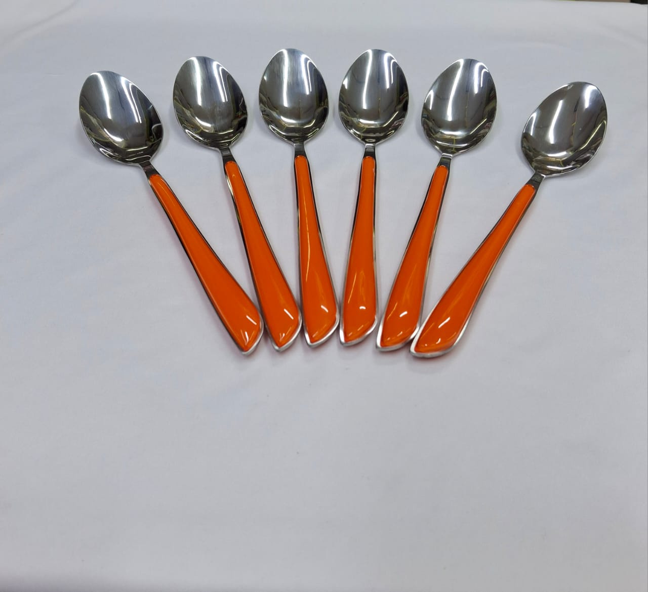 Set of 6pcs Colored Stainless Steel Kitchen Short Table Spoons – Durable, Elegant & Multipurpose Cutlery for Dining, Desserts, Tea, Coffee, Kitchen & Home Use