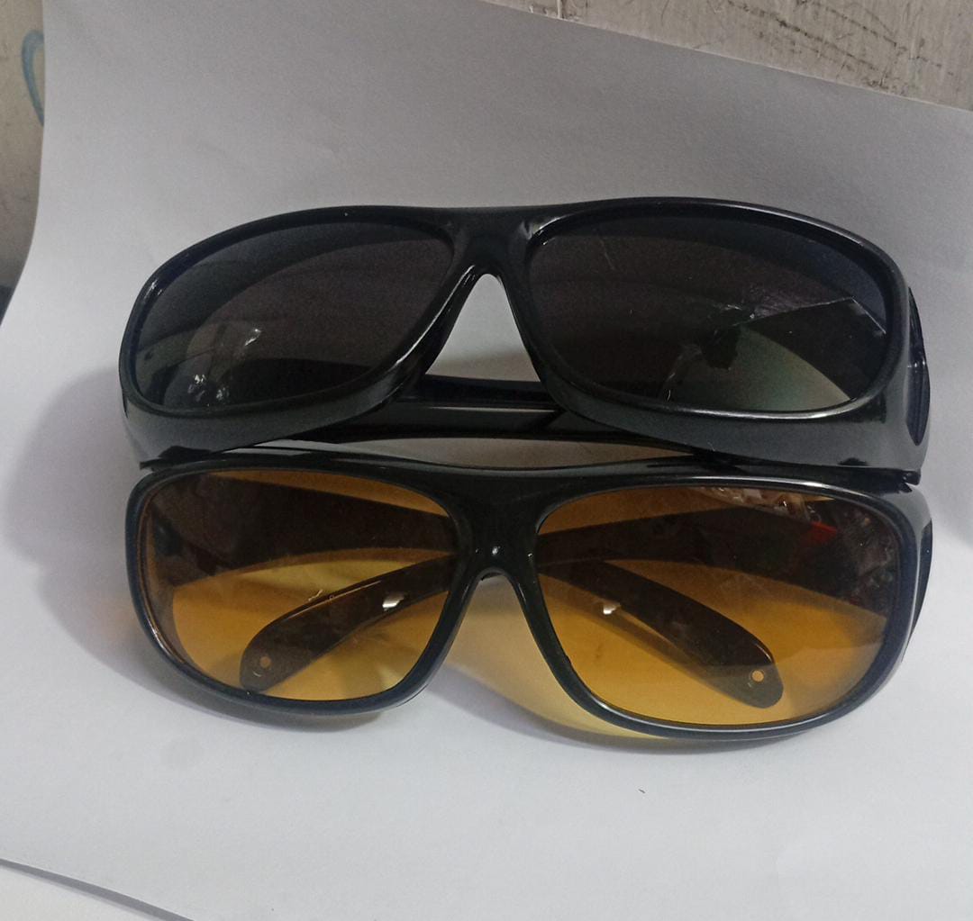 2-in-1/2pcs HD Night Vision Driving Glasses – Anti-Glare Polarized Lenses for Nighttime Driving, Reduces Headlight Glare, Enhances Clarity & Brightens Roads for Safe Driving