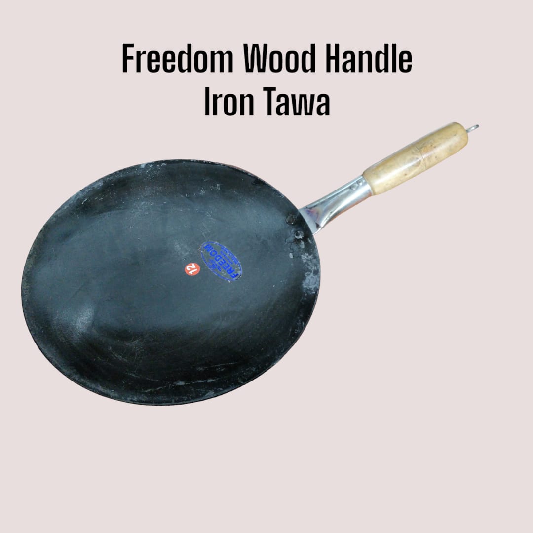 Heavy Metallic Freedom Iron Cooking/Frying Tawa Pan with Hanging Ring – Durable Traditional Flat Pan for Chapati, Pancakes, and Everyday Kitchen Cooking Use