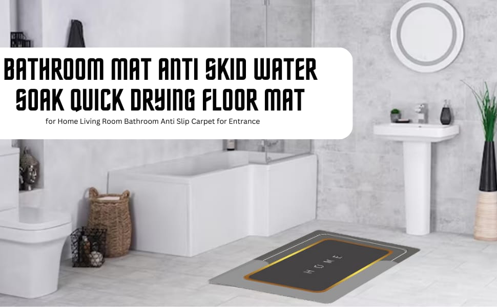 Anti-Slip Diatomaceous Water Soaking Floor Mat – Quick Dry Water Absorbent Bathroom Mat with Rubber Backing, Non-Slip Door Mat for Home, Kitchen, Office, and Shower Use (48×78cm)