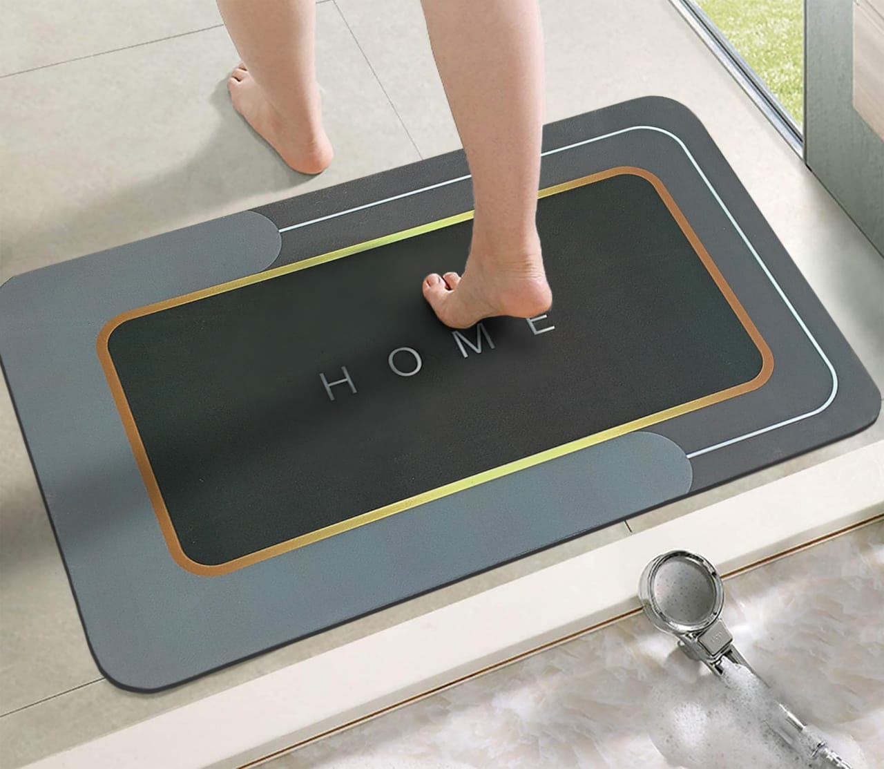 Anti-Slip Diatomaceous Water Soaking Floor Mat – Quick Dry Water Absorbent Bathroom Mat with Rubber Backing, Non-Slip Door Mat for Home, Kitchen, Office, and Shower Use (48×78cm)