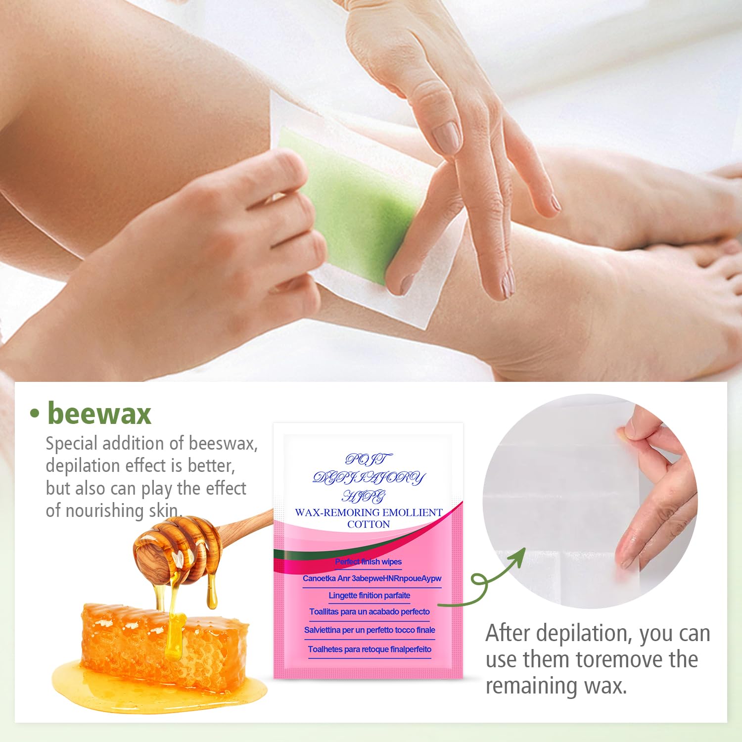 40 Strips Rapid Hair Removal Wax Strips – Double-Sided Long-Lasting Depilation Paper for Women’s Legs, Arms, Bikini & Neck, Safe & Gentle Wax Strips for Smooth Skin