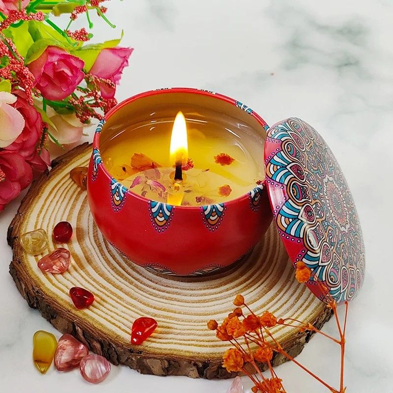 Long Lasting Scented Soy Wax Candle – Aromatherapy Luxury Fragrance Candle with Dried Flowers for Home, Stress Relief & Air Purification – Perfect Gift for Women & Holiday Décor