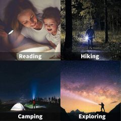 Super Bright Tactical LED Flashlight – Zoomable Torch with 3 Lighting Modes, High-Powered Handheld Tactical Torch for Outdoor, Camping, Hiking, Emergency & Home Use