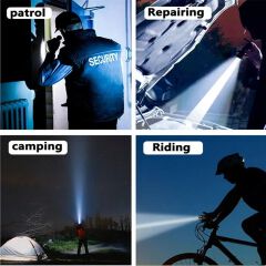 USB Rechargeable LED Flashlight – Dual Mode Emergency Light Torch, Lightweight Portable Handheld Lamp, Travel Flashlight, Rechargeable USB Torch for Home, Camping, Outdoors