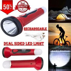 USB Rechargeable LED Flashlight – Dual Mode Emergency Light Torch, Lightweight Portable Handheld Lamp, Travel Flashlight, Rechargeable USB Torch for Home, Camping, Outdoors