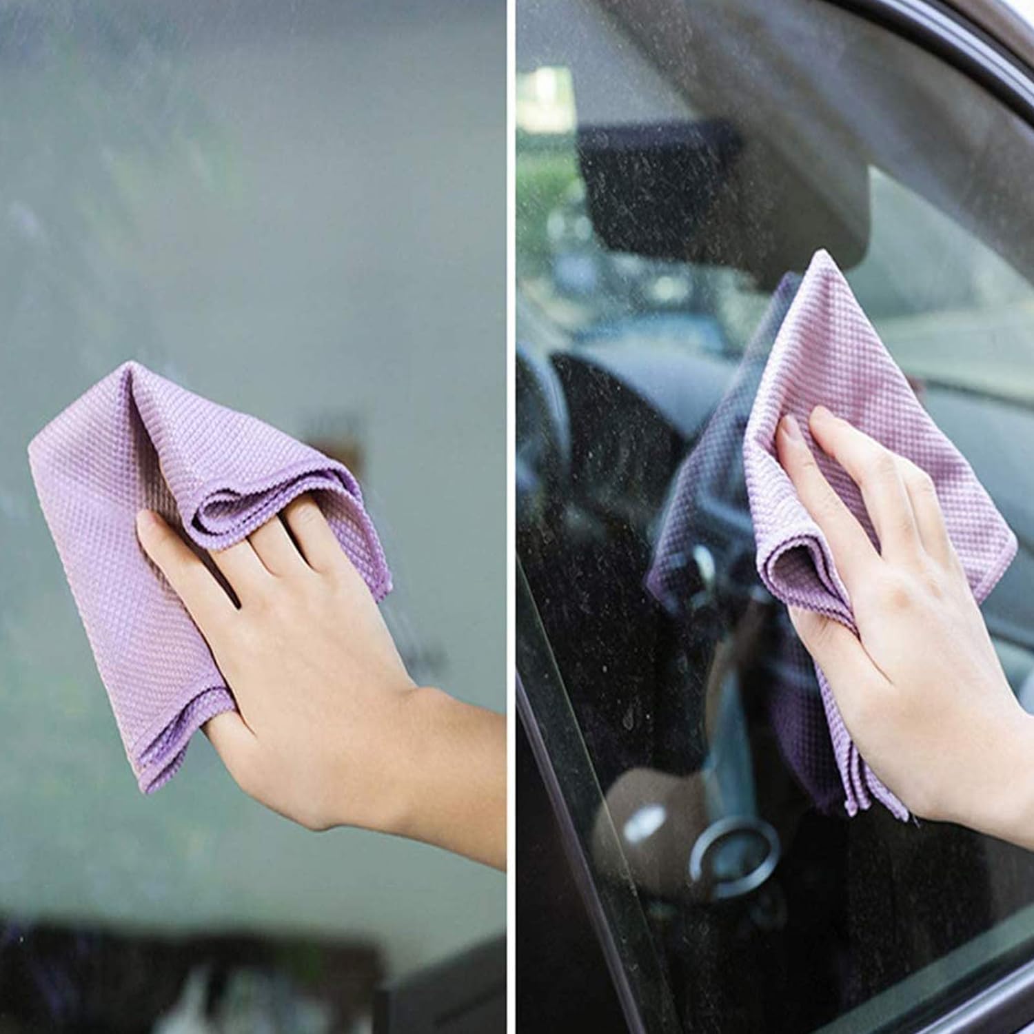5pcs Fish Scale Microfiber Glass Cleaning Cloth – Nanoscale Wave Pattern Rag for Windows, Mirrors, Screens, Stainless Steel, Car Polishing & Cup Cleaning – Wet & Dry Use