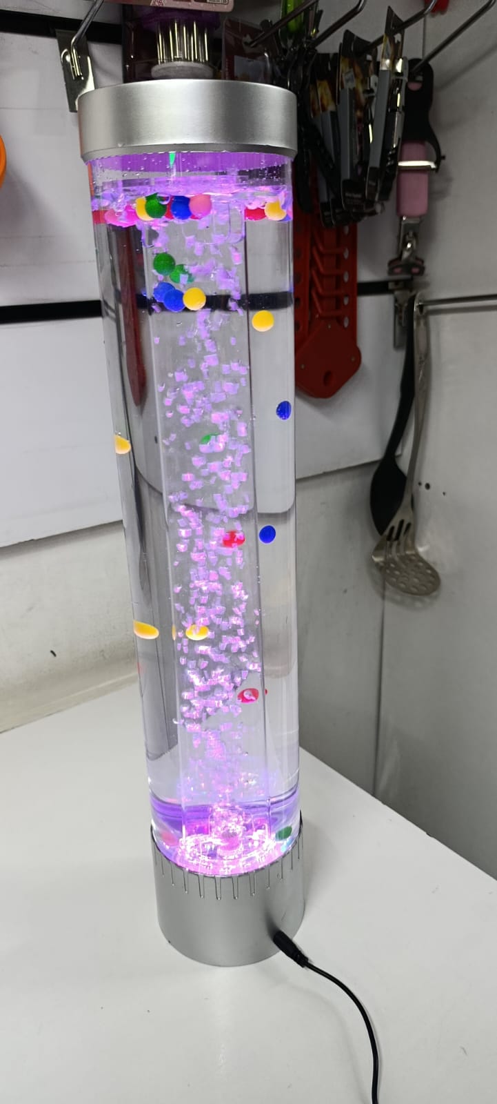 LED Bubble Aquarium Lamp 50CM | 10CM Diameter Mood Light Tube Fish Tank | Desktop Artificial Aquarium Night Light for Kids Room, Bedroom, Office, Home & Romantic Date Nights